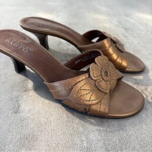 Franco Sarto Bronze Floral Heeled Sandals